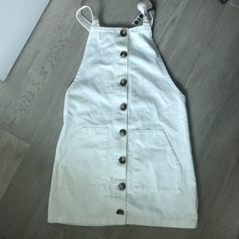 Topshop Moto Pinafore denim overall dress